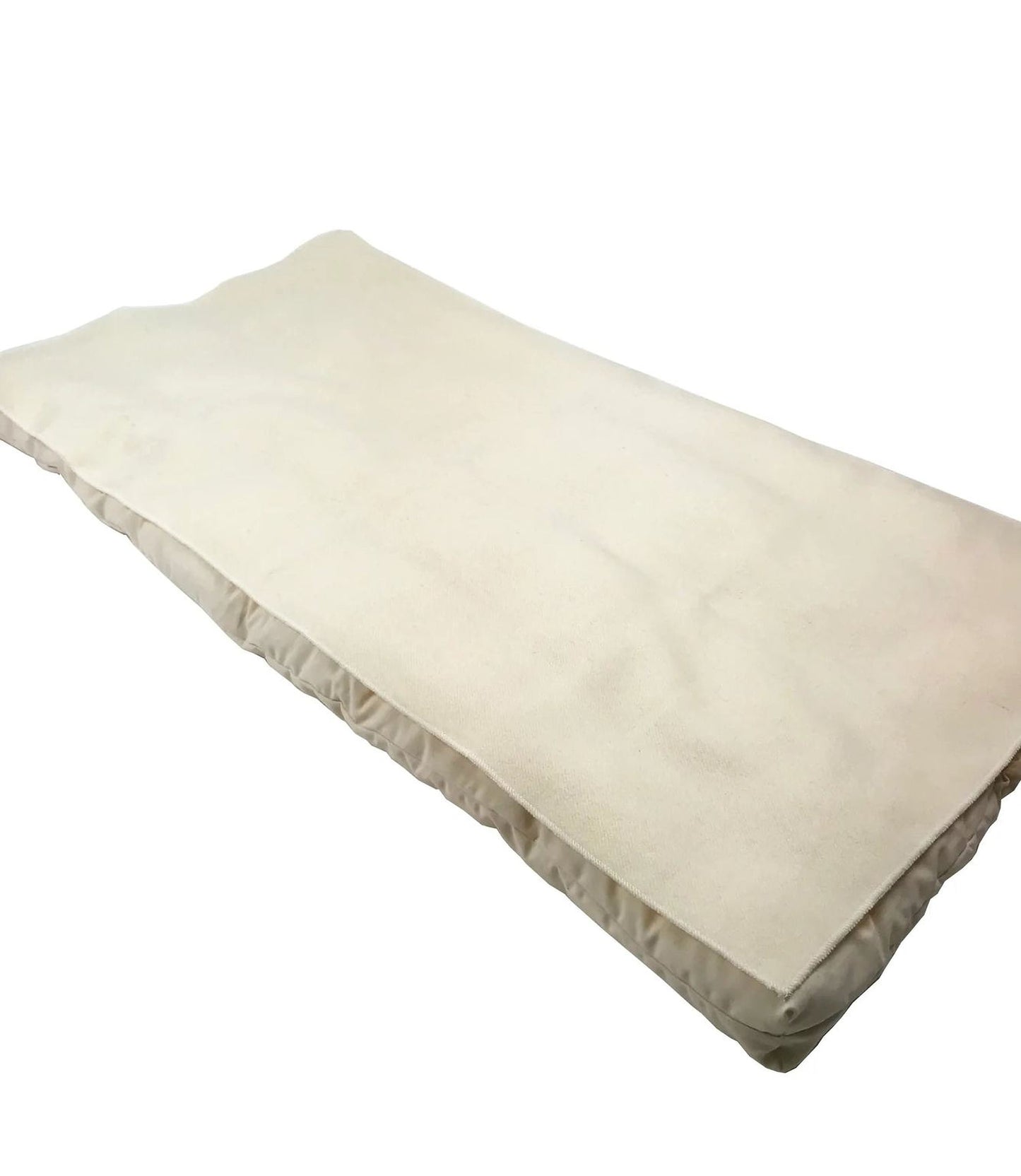 A white rectangular object, possibly a sheet or blanket, is shown against a white background.