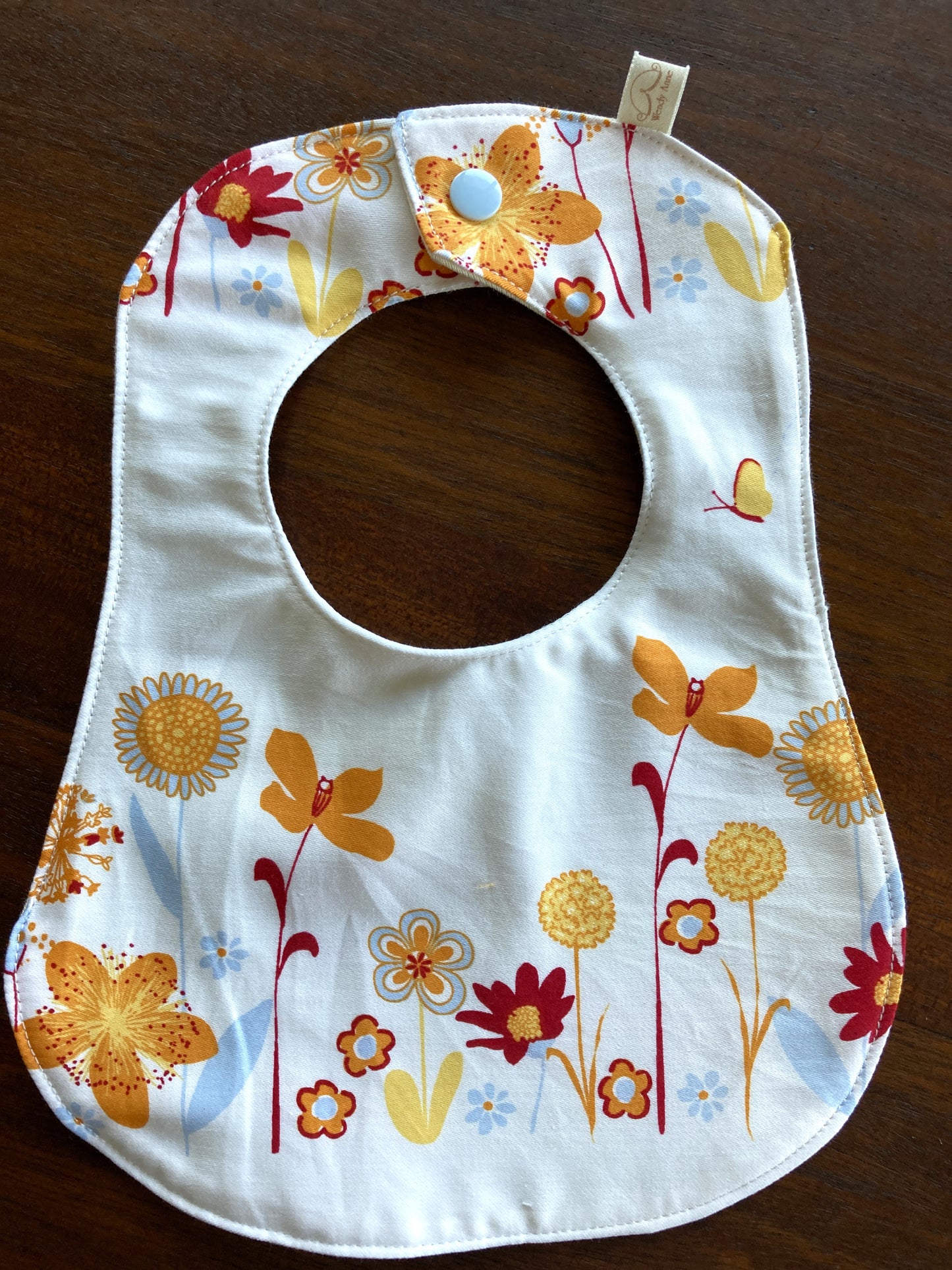 Baby Bib and Burp cloth Set - Flowers and Butterflies