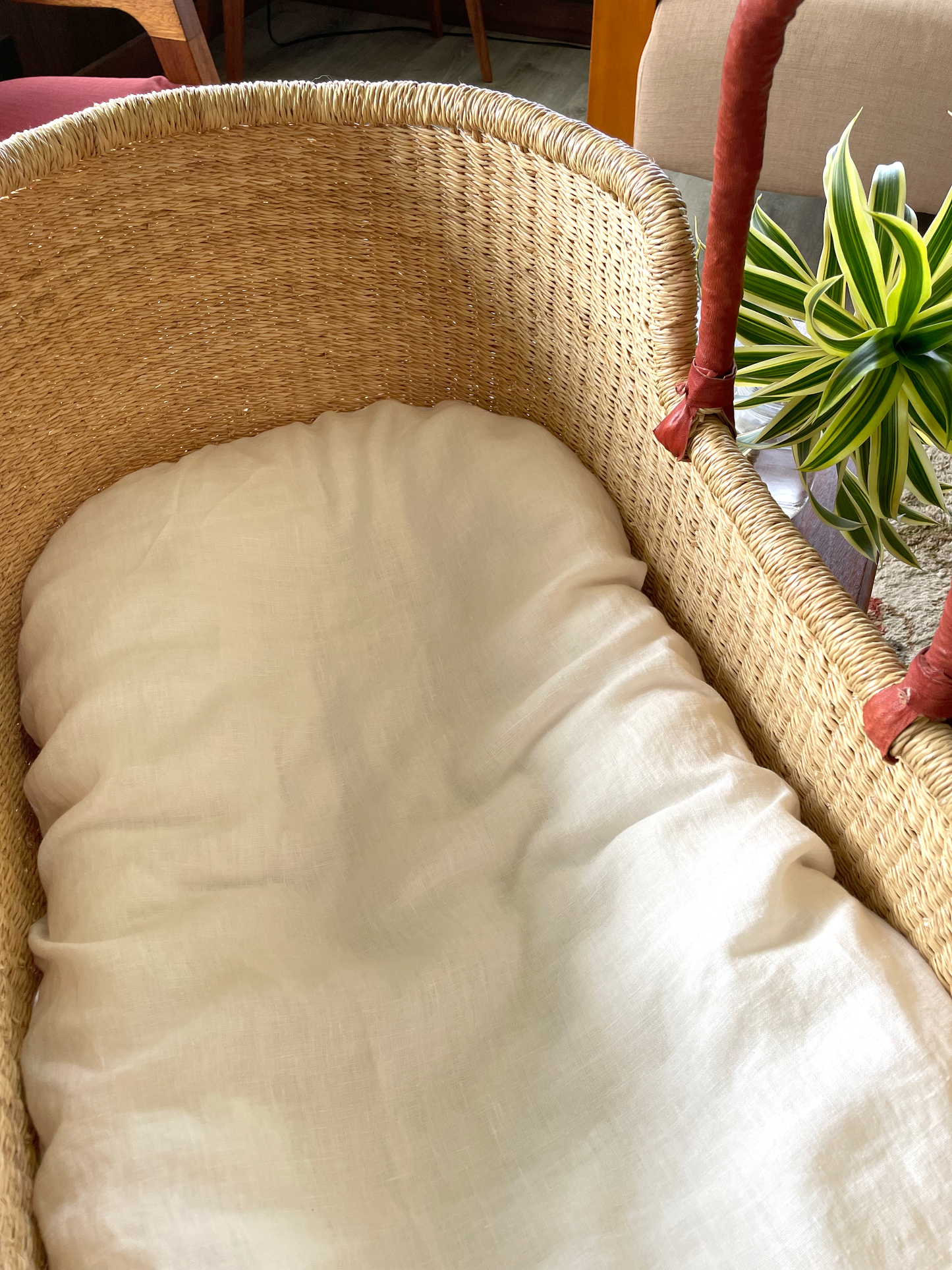 Off White Washed Linen Lounger Slip Cover