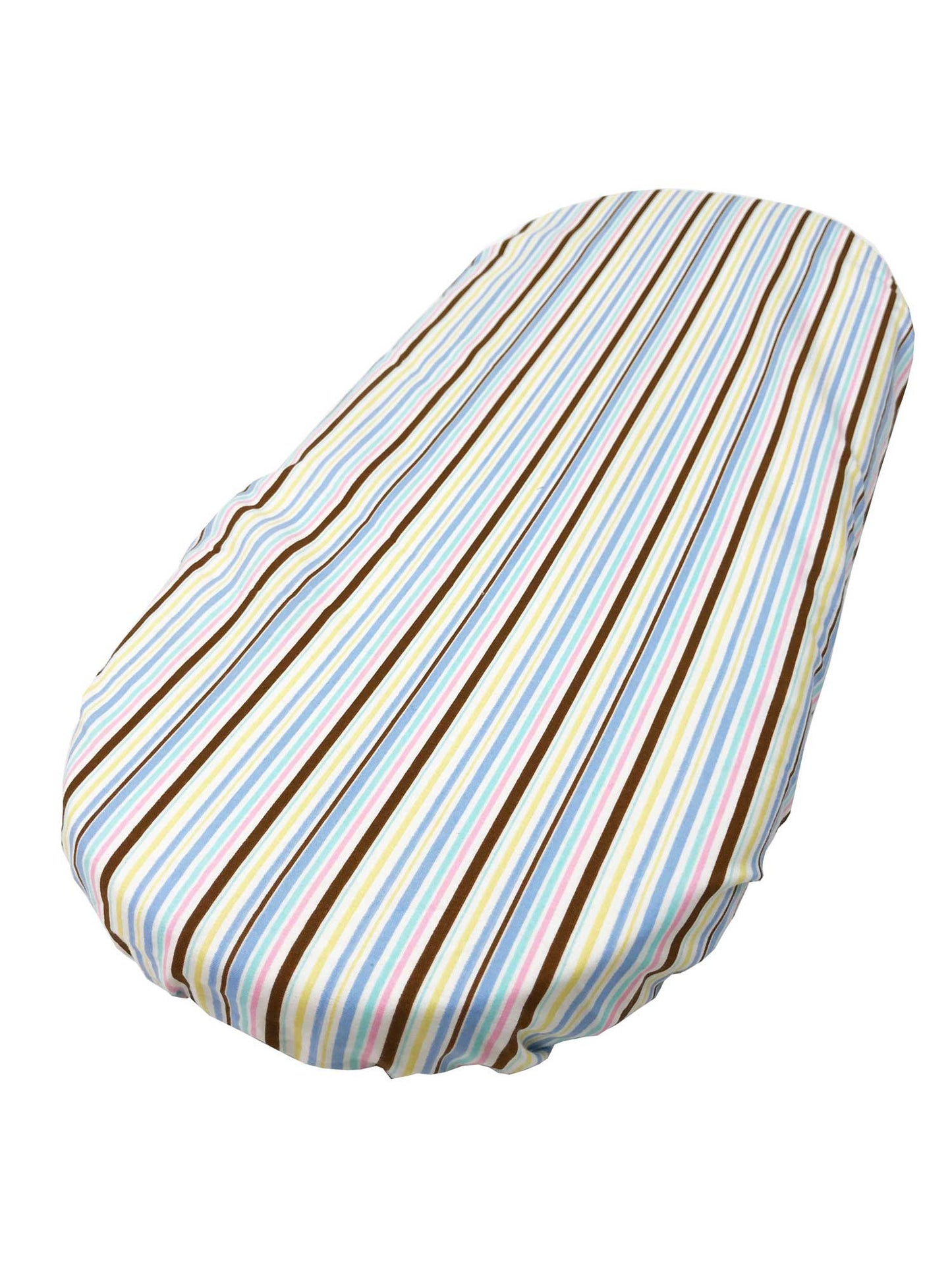 Brown, Blue, Yellow and Pink Striped - Custom Fitted Sheet