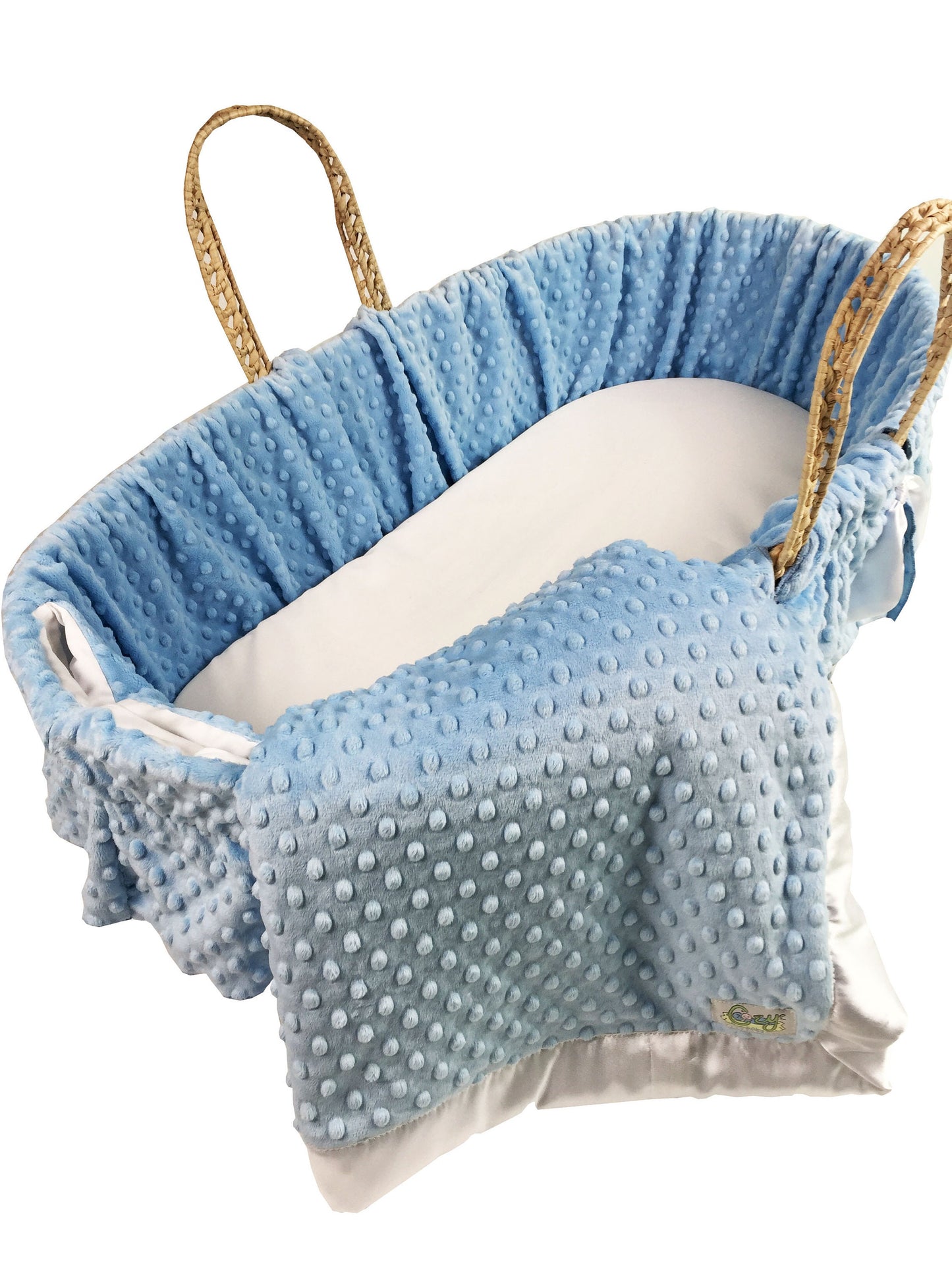 Soft Minky Dot Moses Basket Bedding Set