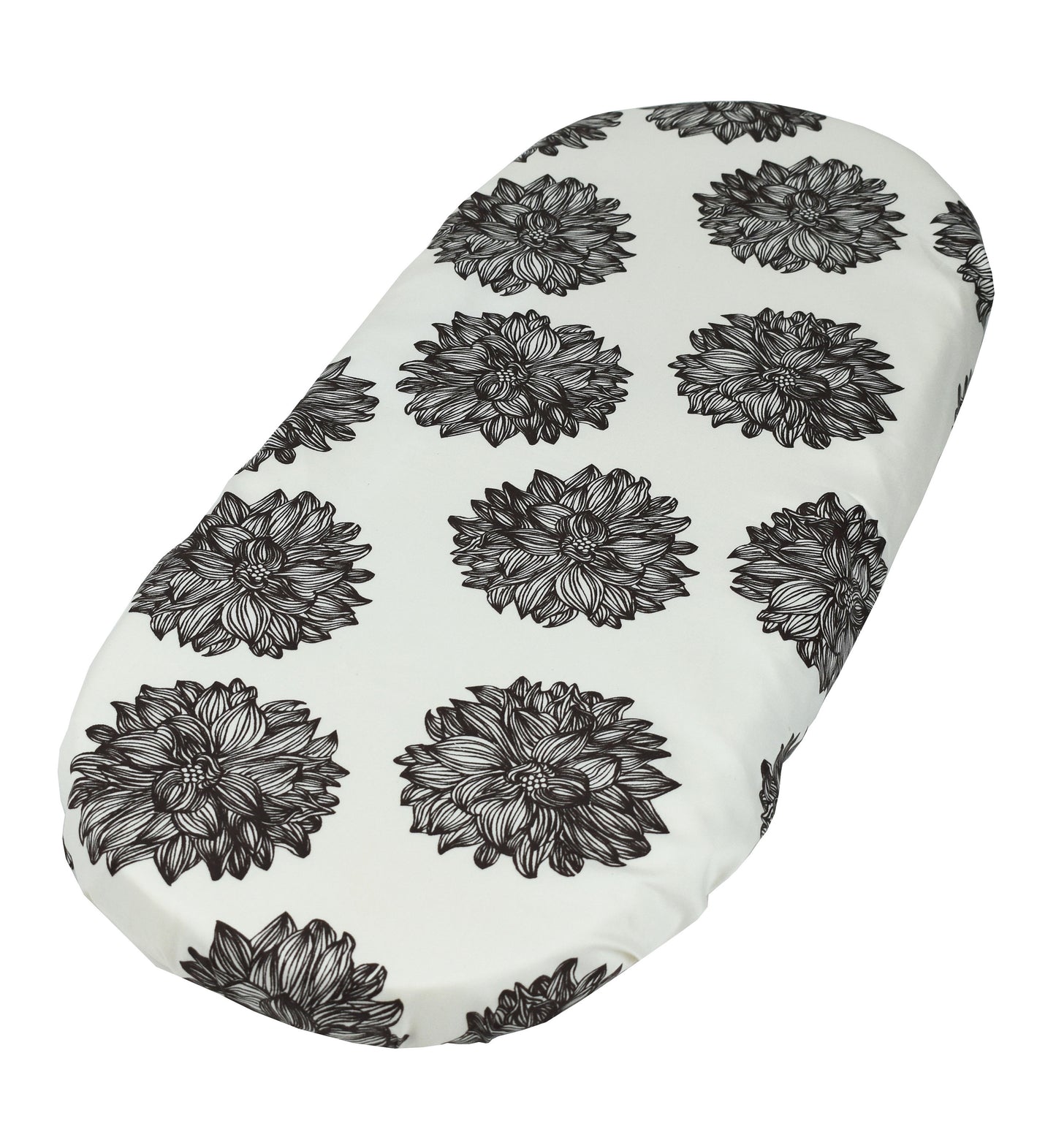 Evelyn by Harmony Arts - Organic Cotton Brown Dahlia Flower - Custom Fitted Sheet