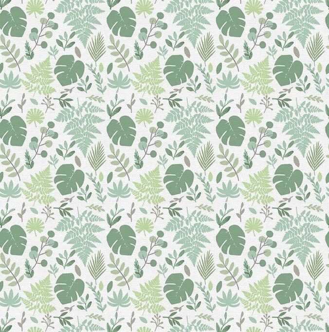 Tropical Leaves - Monstera, Fern, Eucalyptus - Custom Fitted Sheet