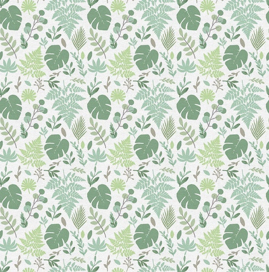 Tropical Leaves - Monstera, Fern, Eucalyptus - Custom Fitted Sheet
