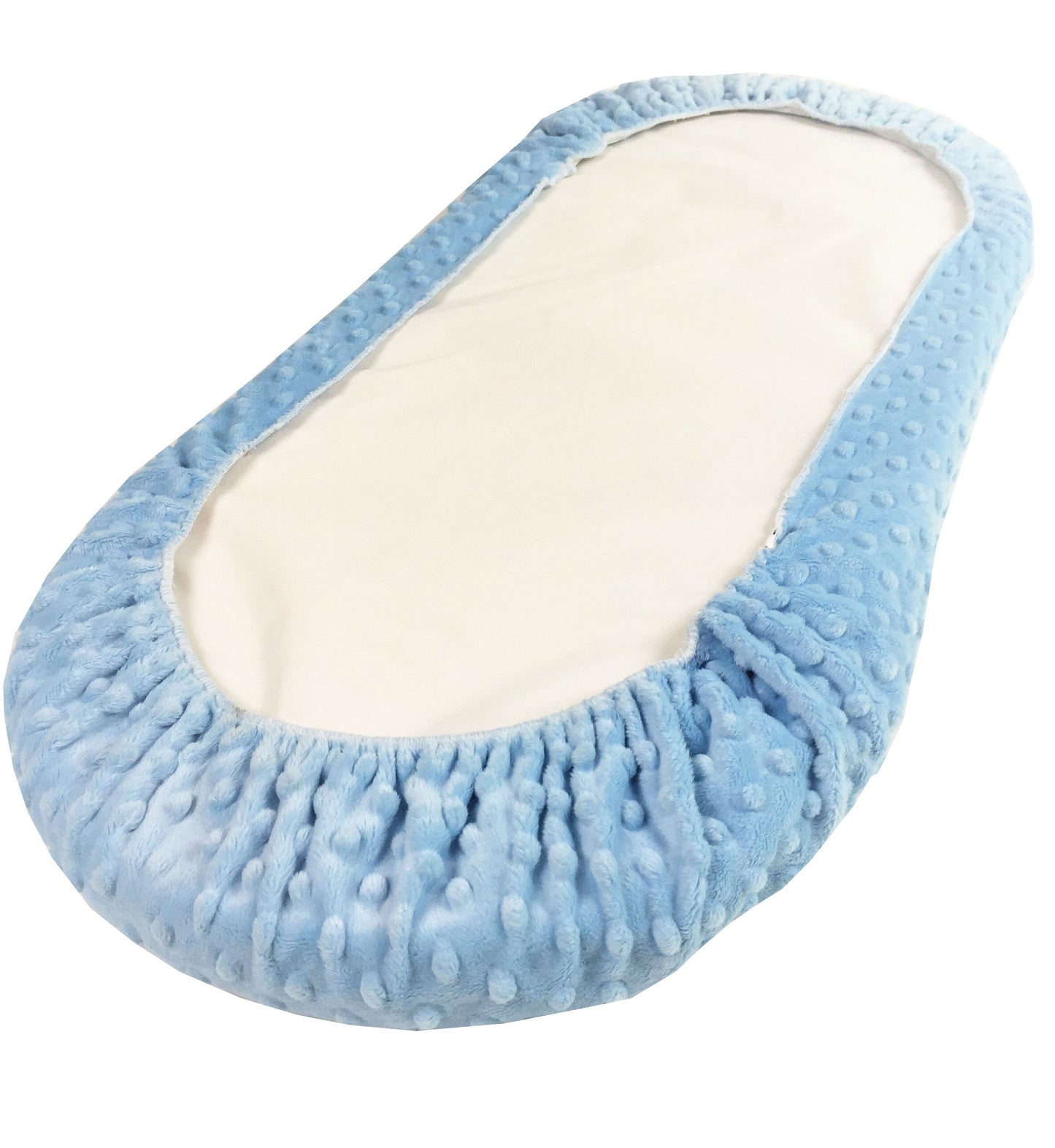 Baby Blue Minky Dot - Custom Fitted Sheet