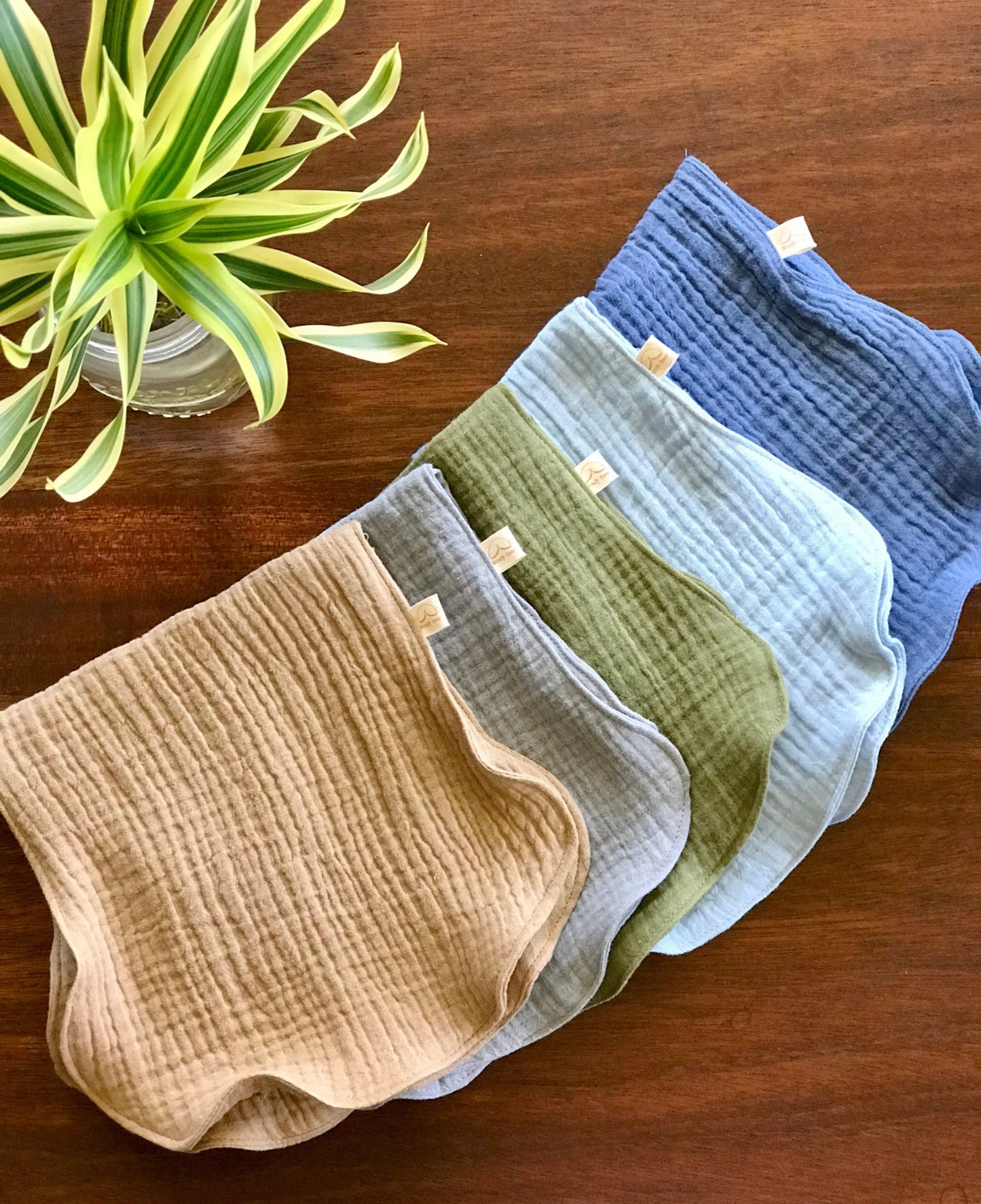 Boys Burp Cloth - Set of 5 - Organic Cotton Double Gauze