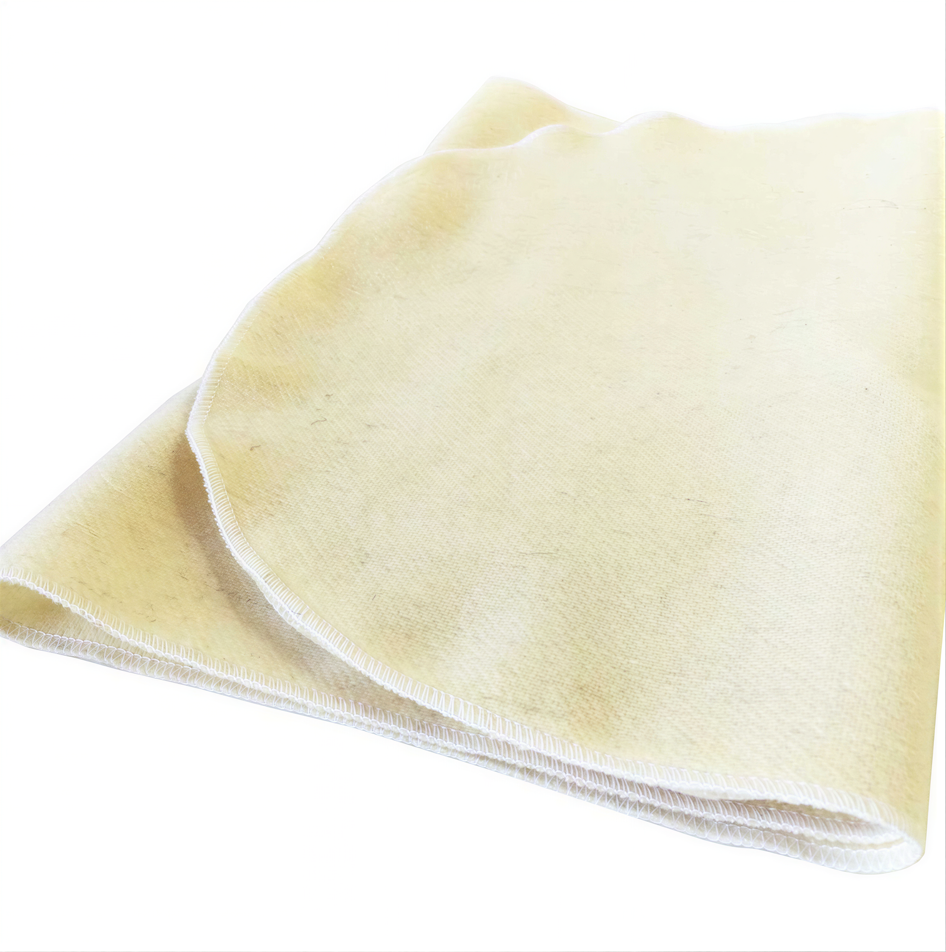 A folded, white cloth or fabric item, possibly a napkin or towel, is shown against a white background.