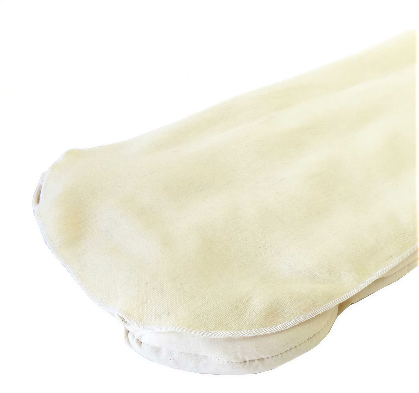 A white cloth or fabric item, possibly a blanket or cushion, is shown in the image.