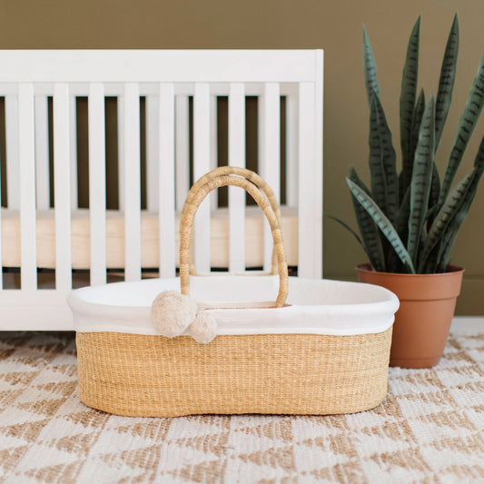 Natural African Moses Basket with no hood - Plum and Sparrow