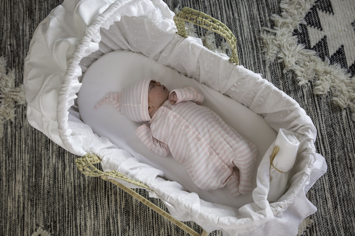 Baby holding outlet basket