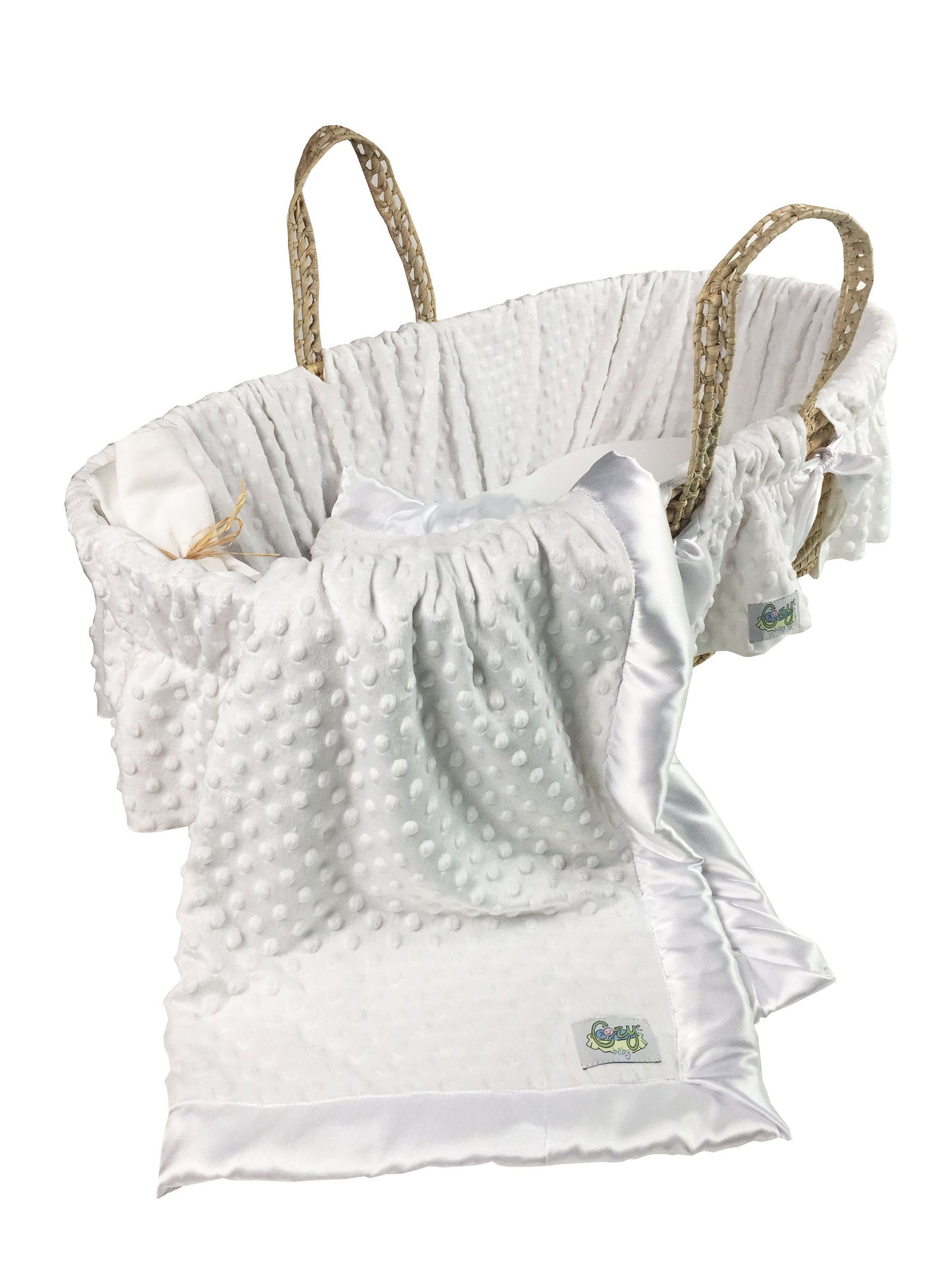 Soft Minky Dot Moses Basket Bedding Set