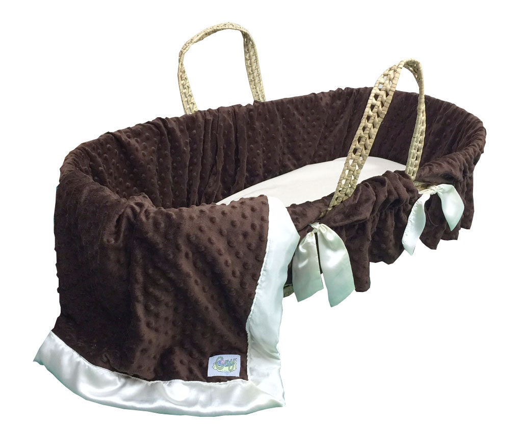 Soft Minky Dot Moses Basket Bedding Set