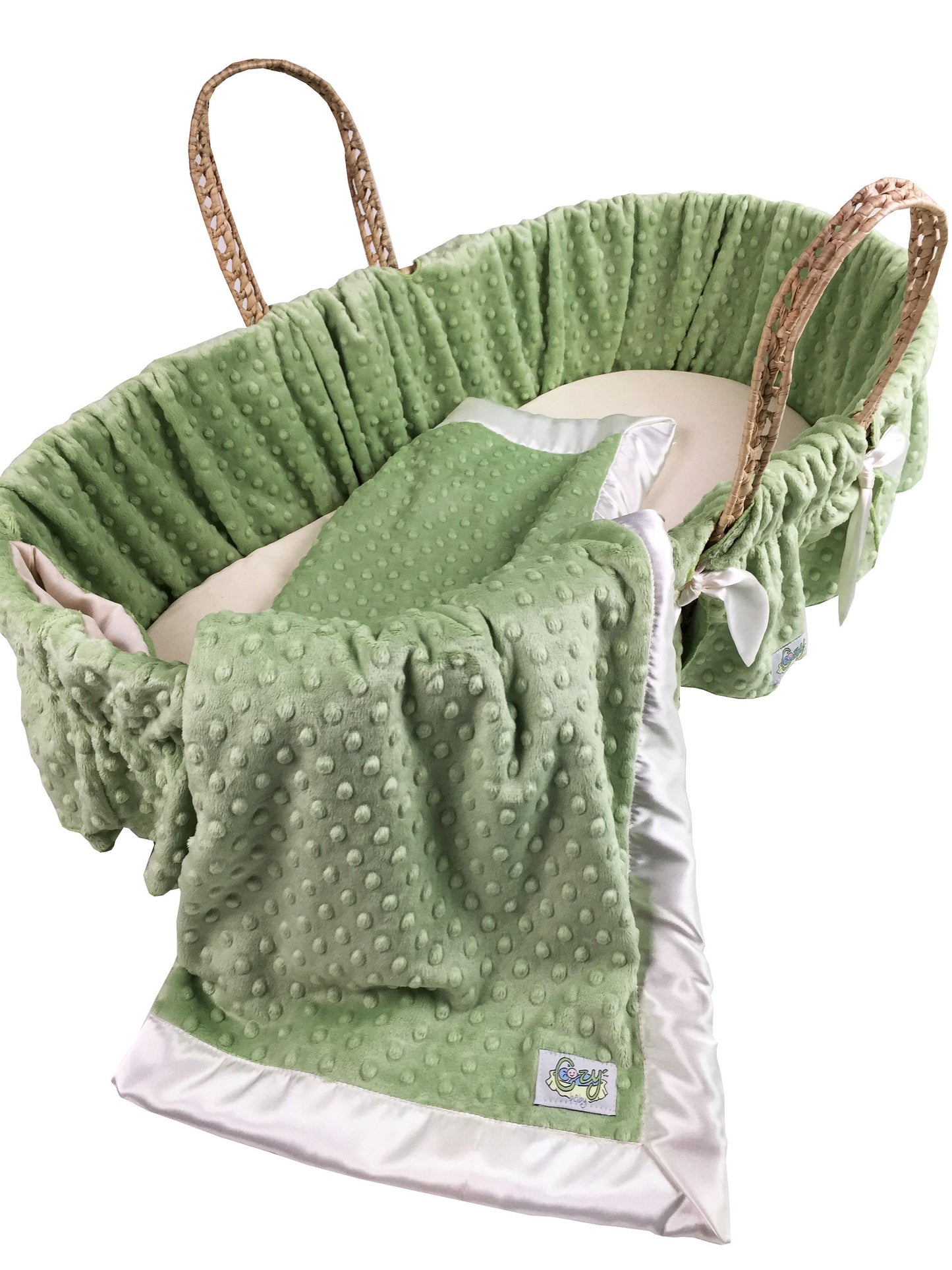 Soft Minky Dot Moses Basket Bedding Set