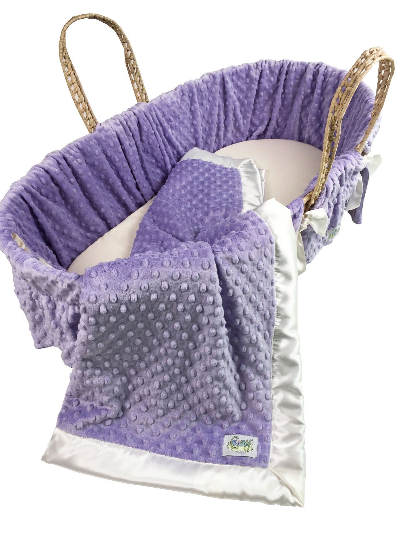 Soft Minky Dot Moses Basket Bedding Set