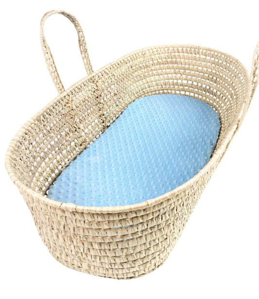 Baby Blue Minky Dot - Custom Fitted Sheet