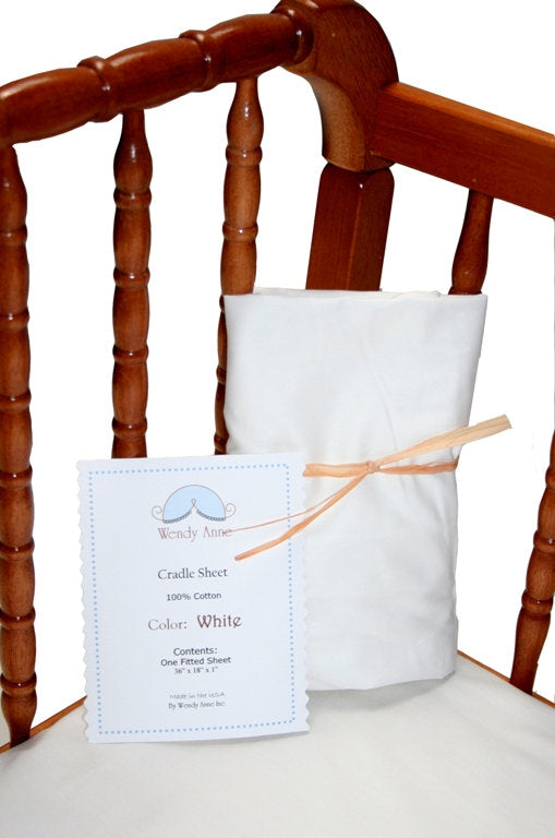 White Organic Cotton Cradle - Custom Fitted Sheet