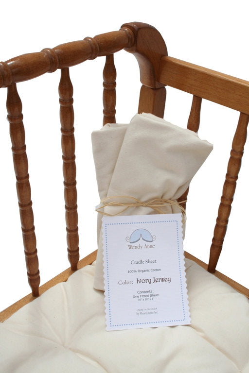Natural Ivory Organic Cotton Jersey Cradle - Custom Fitted Sheet